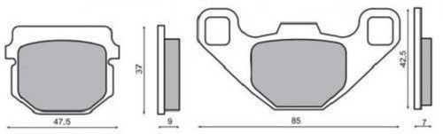 Pair brake pads - rear, tgb