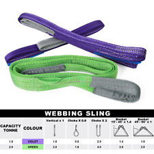 Webbing Lifting Cargo Sling 1m-2m Duplex Strap Hoist Strop Heavy Duty 1-2 Tonne