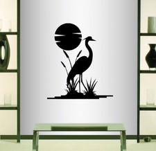 Vinyl Decal Heron Bird on Bog