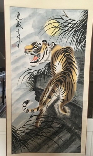 Chinese tiger scroll - chinese,