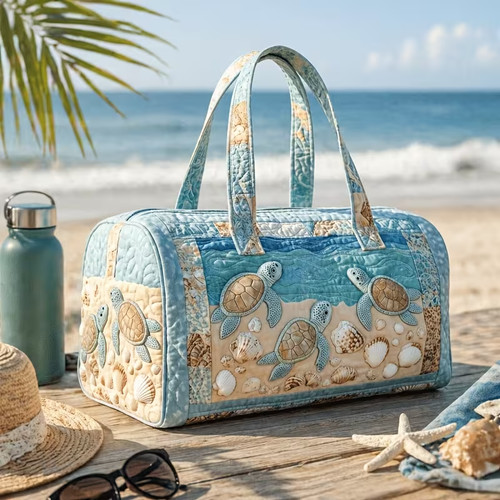 Printed sea turtle - printed, tote