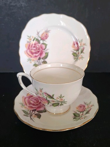 Colclough floral pink rose - pink,