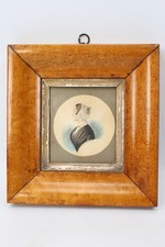Victorian Miniature Watercolour Portrait 1852 Signed - Small Antique Painting