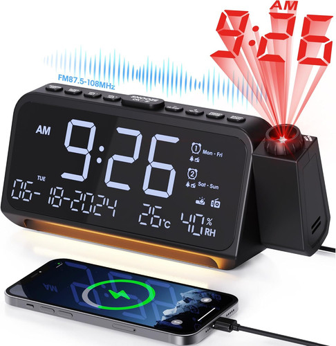 Alarm clock radio with - radio,