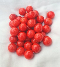OPAQUE RED - 25 Beautiful Shiny Solid Colour Glass Marbles, Brand New, 14mm