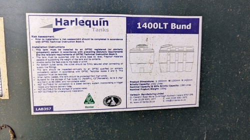 Harlequin 1400lt bunded - harlequin, oil