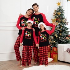 Christmas Family Matching Pyjamas Dog Adult Kids Nightwear Comfy Pajamas Pjs Set