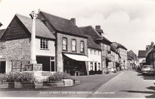 HIGH STREET AND WAR MEMORIAL, WATLINGTON - REAL PHOTO POSTCARD (ref 3724/21/W)