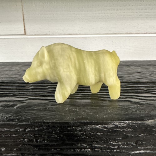 Jade crystal wild boar carving - crystal,