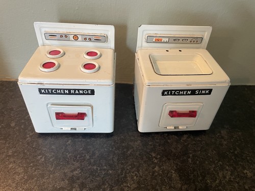Vintage metal cooker and sink - vintage,