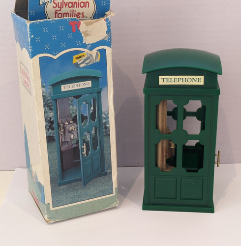 Sylvanian green telephone box - telephone,