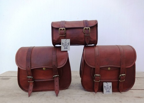 Brown leather motorcycle - brown,