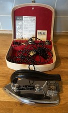 Vintage Falks Globe Trotter Universal Travel Iron In Case With Adaptors