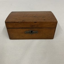 Vintage Wooden Money Box. Lockable. No Key. 14cm L x 8cm W x 6.5cm D. Used.