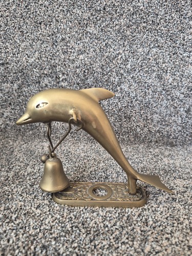Vintage brass dolphin bell - vintage,