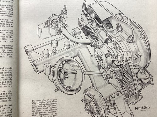 Vespa douglas cut away drawing - douglas,