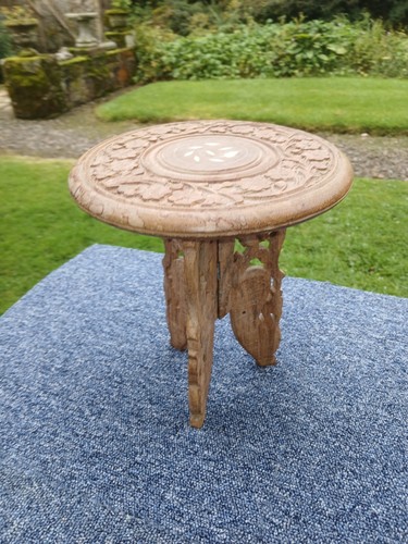 Carved indian wooden - carved, inlaid