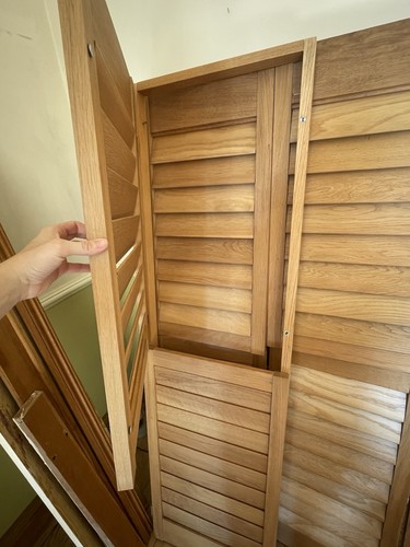 Wood brown plantation shutters - brown,
