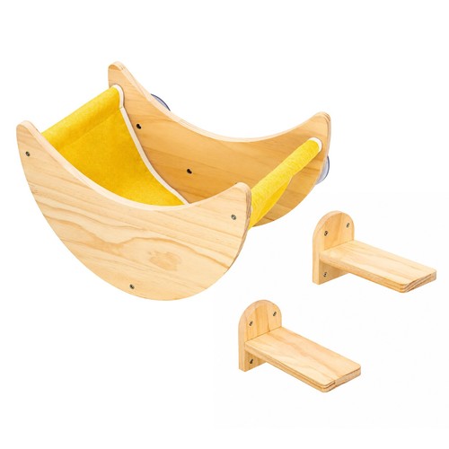 Wooden cat hammock perch set - cat,