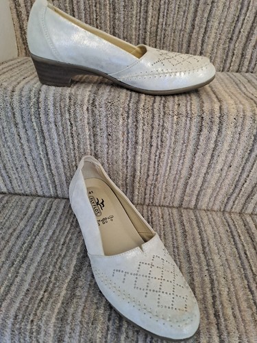 Leather slip white shoes - leather,