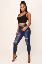 Distressed Blue Jeans |