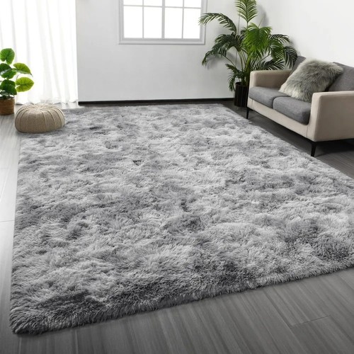 5x8ft grey shag area rug - grey,