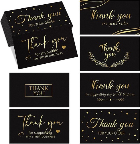 New gold black 500pcs thank - new, 50/500pcs