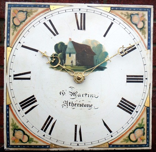 Georgian oak longcase - , clock