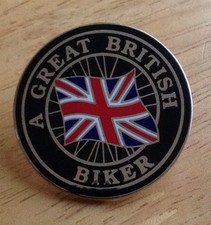 A Great British Biker Enamel Pin Badge Motorcycle Ace Cafe Mcc Rally Welsh