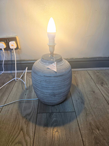 Next grey ribbed ceramic table - grey,