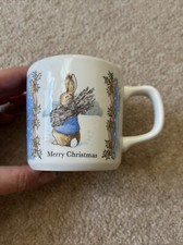 Wedgwood Beatrix Potter Peter Rabbit Merry Christmas Children's Cup Mug 1996
