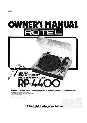 Rotel 4400 turntable owners - turntable,