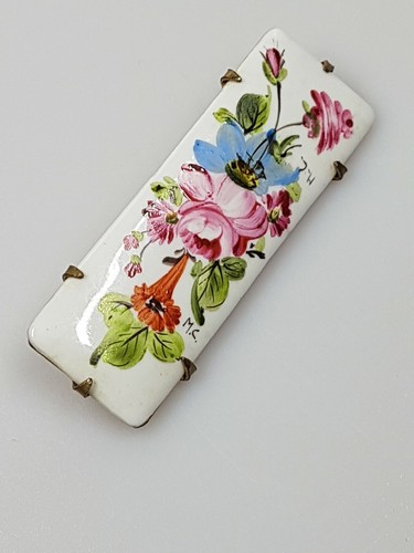 Porcelain brooch rectangle - porcelain,