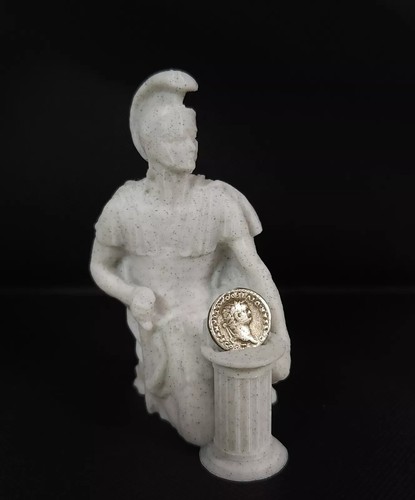 Roman soldier coin display - display, for