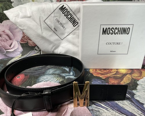 Moschino logo leather belt - moschino,