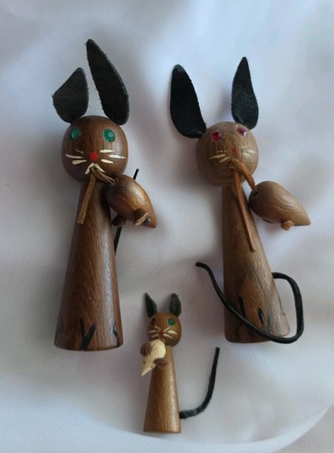 Mcm wooden cats w - 3.5"h,