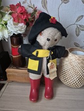 Vintage Gabrielle Paddington Bear Luggage Label Early Version Dunlop Boots 18in