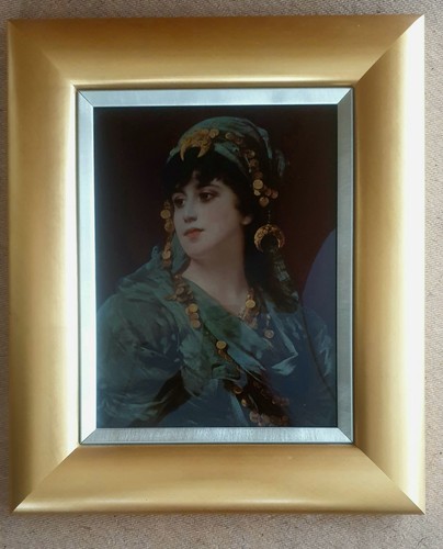 Framed edwardian crystoleum - framed,