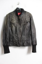 Vintage Firetrap Y2K Biker Style Faux Leather Jacket - Black - Size Large L -(R1