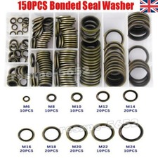 150pcs M6-M24 Bonded Seal Oil Washer Set Assortment Bonded Oil Copper Washer