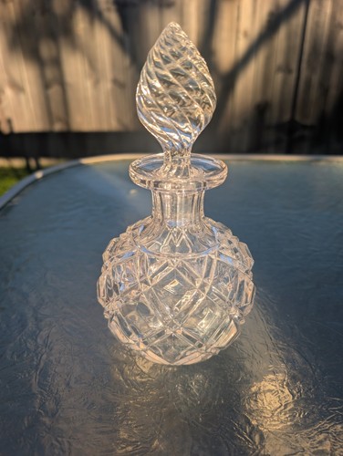 Vintage cut glass perfume - glass,