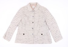 Viyella Women's Ivory Blazer UK 18 Striped Cotton Blend