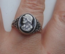GERMAN SOLDIER WWII SIGNET RING IN SILVER WITH 800 SILVER MARK
