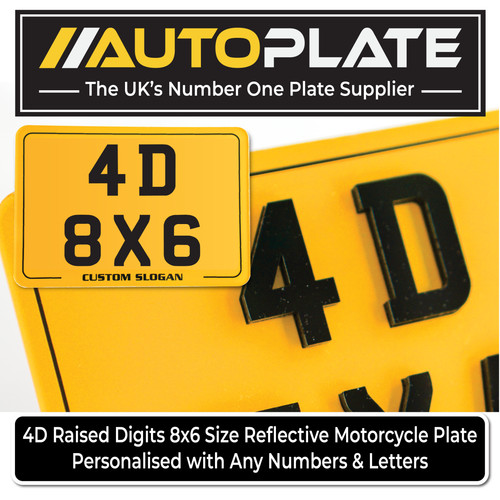 8x6 motorcycle plate - 4d,