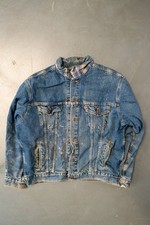 Vintage Levi's Checked Blanket Lined Denim Jacket - XXL