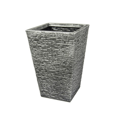 Tall grey brick effect planter - tall,