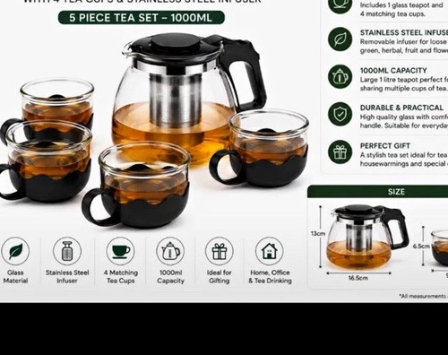 1000ml clear glass - 1000ml, set