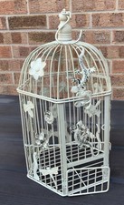 Lovely Metal Bird Cage Decorative Piece With Lizard, Dragonfly & Flower Design 
