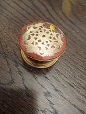Antique 1920s brass inlaid - brass,