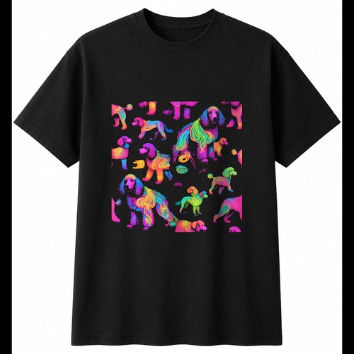 Standard poodle colourful - colourful, dog